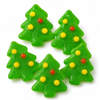 Bonbons gélifiés halal en forme de sapin de Noël, saveur fruitée acidulée, vente en gros, fabrication sur mesure OEM ODM, marque privée, fabricant TIKTOK