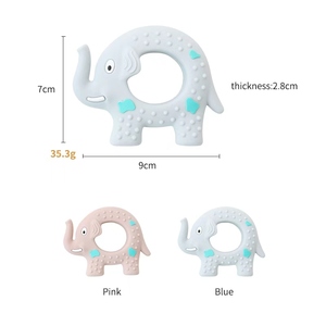 <span class=keywords><strong>Silicone</strong></span> Hữu Cơ Elephant <span class=keywords><strong>Teether</strong></span> mềm đồ chơi trẻ sơ sinh nhai vòng và Rattle thân thiện với môi cảm giác teethers cho trẻ sơ sinh - Product Image 4