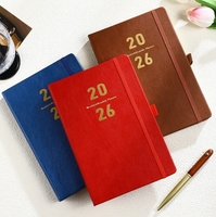 Agenda 2026 en anglais - Mini planificateur à feuilles mobiles avec couverture en papier et porte-stylo - Carnet de notes journalier de 365 jours (Cadeau)