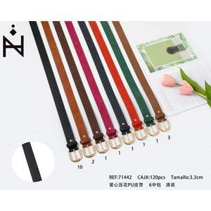 Ziin 3.3Cm Pu Belt For Women With Alloy D <b>Ring</b> Buckle Casual <b>Thin</b> Belt 6 Colors Pack - Product Image 2
