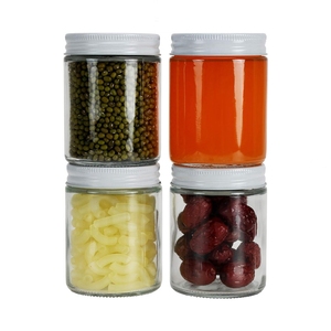9 Ounce Glass Mason Canning Jars, Straight Sided Clear Glass Jars Storage Containers with 70mm White Metal Lids for Jam