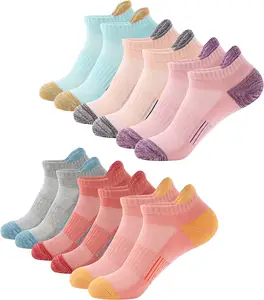 Chaussettes d'entraînement femmes chaussettes de sport rembourrées pour femmes coton respirant coussin chaussettes de course dames décontracté antidérapant cheville