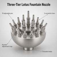 Fontaine à fleurs écologique à trois niveaux, buse en laiton et acier inoxydable, programmable, faible bruit, pression de 15 pa, garantie de 5 ans