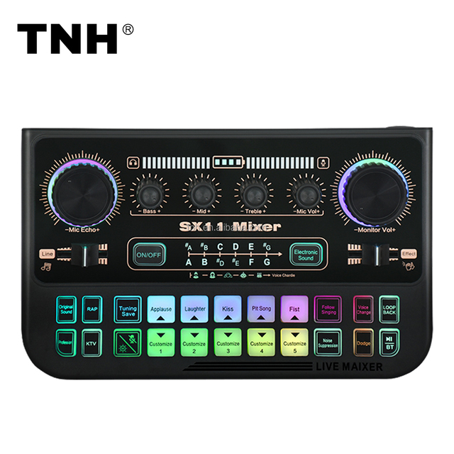 TNH SX11 Audio Interface Digital Sound Card With BT XLR 6.35mm 3.5mm USB-C OTG for Podcast Live Stream E-sports
