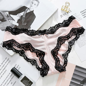 Braguitas de mujer de seda helada de alta elasticidad, suaves, sexys, con encaje y diseño hueco en la parte trasera, de algodón puro. - Product Image 5