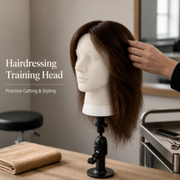 Tête d'entraînement en cheveux naturels pour hommes, pour la pratique de la coiffure et du maquillage