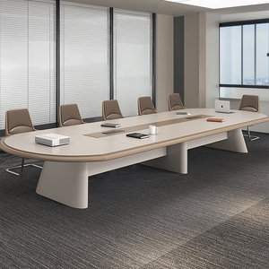 Mesa de Conferencias Redonda Moderna con Acabado de Madera Ecológica, Modular, para 24 Personas, Muebles de Oficina para el Hogar, Fabricante Chino - Product Image 3