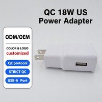 Cargador de Pared para Teléfono Móvil de 18 W con USB-A y Carga Rápida QC, Adaptador de Corriente con Protección Múltiple, Cargadores de Teléfono Móvil al por Mayor