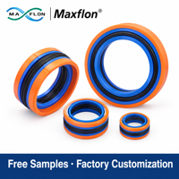 Joint de piston KDAS résistant aux hautes pressions et aux hautes températures PU PTFE FKM NBR |   Cylindres hydrauliques à double effet 35MPa pour machine