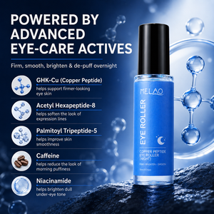 Sérum contour des yeux GHK-Cu à la caféine, Niacinamide, Acétyl Hexapeptide-8, Palmitoyl Tripeptide-5, soin de nuit en roll-on pour homme, raffermissant et illuminateur - Product Image 3