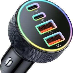 ที่ชาร์จในรถยนต์ 1 ถึง 4 ช่อง ชาร์จเร็ว รองรับ QC3.0 และ PD30W พอร์ต USB-C พร้อมไฟหลากสี สำหรับใช้ในรถยนต์ - Product Image 5