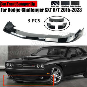 <b>Car</b> Front Bumper Lip <b>for</b> Dodge Challenger SXT R/T 2015-2023 Spoiler Splitter <b>Diffuser</b> Carbon Fiber Look Glossy Black Matte Black - Product Image 1