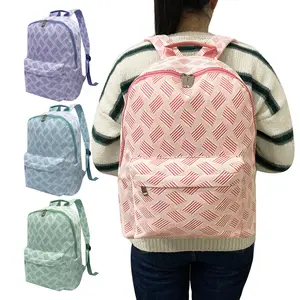 Promoção promocional mochila personalizada de cor sólida mochila escolar para meninas e mulheres