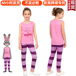 Judy Hopps Officer Cosplay Costume Girls Pink Purple Vest Set Childrens Performance Costume Winter 2025 - Product Image 4