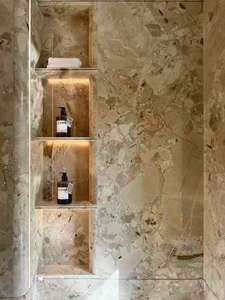 Marbre naturel Breccia Rosata du jardin Monet |   Patchs de tissu vert <span class=keywords><strong>sauge</strong></span> mat et rose blush |   pour les murs, les sols, les comptoirs - Product Image 6