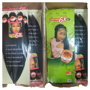 Estensioni tinte in stile Yaki a trama singola da 3x 52 pollici Pre-elasticizzati da 26 ''300g per donne con treccia facile da <span class=keywords><strong>donna</strong></span> con Fiber proteiche ritardanti di fiamma - Product Image 4