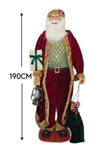 Santa Claus Eléctrico Animado de 190 cm que <span class=keywords><strong>Canta</strong></span> y Baila, Decoración Navideña Plegable y Retráctil con Sensor de Movimiento - Product Image 3
