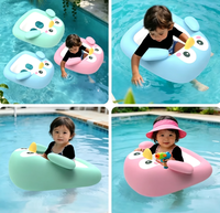 Bouée de piscine gonflable en PVC en forme de pingouin pour bébé, siège flottant pour tout-petits, anneau de natation pour enfants de 2 à 4 ans