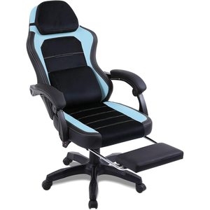 Silla de Oficina Grande, Premium, Suave y Duradera, con Logotipo OEM de Anji, Silla de Juego de Cuero Negro y Azul, Cómoda, con Elevación, para Sala de Juegos - Product Image 1
