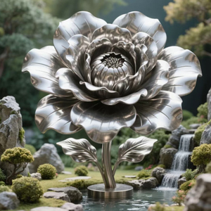 金属ロータス花彫刻屋外ステンレスひまわり彫刻金属彫刻芸術ステンレス鋼 - Product Image 3