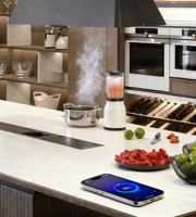 Chargeur sans fil invisible caché sous la table de 50 mm, certifié CE ROHS FCC, pour cuisine, bureau, hôtel, meubles