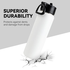 Bouteille d'eau isotherme personnalisée de 24 oz avec logo, revêtement en poudre, triple paroi sous vide, sans BPA, avec couvercle à paille anti-fuite pour le camping - Product Image 2