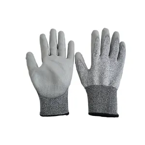 Cut resistant working Gloves PU coated Glass Fiber Anti cut safety gloves Automotive repair breathable comfortable gloves hands