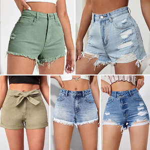 Nuovi <span class=keywords><strong>Shorts</strong></span> in Denim Versione Coreana, Pantaloncini Jeans da Donna Estivi a Gamba Larga, <span class=keywords><strong>Shorts</strong></span> a Linea A, Spedizione Casuale - Product Image 4