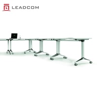 Table de formation commerciale en aluminium LEADCOM LS-414A ODM, pliable et empilable, pour salles de réunion, éducation et projets commerciaux