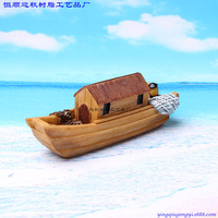 Jiangnan Vent Résine Petit Bois Noir Bâche Bateau 9.5cm Aquarium Vue Paysage Psychologique Sandtable Jeu