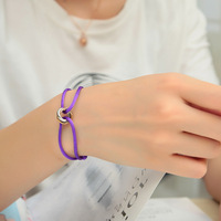 SongYi joyería de moda cuerda alambre vinculado 3 anillos cordón ajustable tejido mano de la suerte cuerda pulsera de satén de acero inoxidable