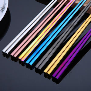 Palillos Cuadrados de Acero Inoxidable 304 de Grado Alimenticio para Adultos, Juego de Regalo con Empaque - Product Image 3