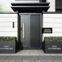 Portail de cour en aluminium au design chinois moderne / Application d'entrée / Alliage 6063-T5 / Anti-corrosion / Compatible avec moteur automatique