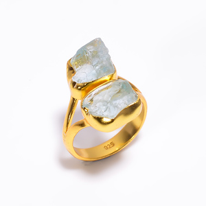 Grossiste Bijoux en pierres précieuses plaquées or argent, bague plaquée or en apatite naturelle ciel, bijoux en pierres précieuses faits à la main en argent - Product Image 4