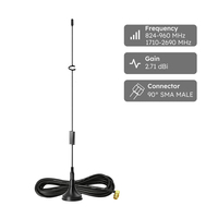 Antenne longue 4G à aspiration magnétique, gain élevé 2,71 dBi, 824-960 1710-2690 MHz, 90 degrés, SMA mâle, antenne cellulaire omnidirectionnelle