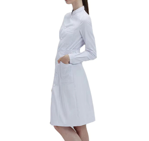 Camice da Laboratorio Bianco Corto in Twill di Cotone per Medici e Infermieri - Product Image 3