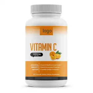 Suplemento dietético OEM ODM sabor Naranja vitamina C tabletas masticables que contienen zinc para mejorar el sistema inmunológico