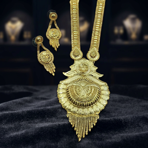 สร้อยคอและต่างหูยาวทำจากทองเหลืองขนาด14K 18K 24K เครื่องประดับแฟชั่นสำหรับงานแต่งงานของผู้หญิง - Product Image 3