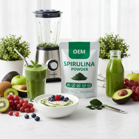 Complément alimentaire de qualité alimentaire à marque privée OEM, boisson instantanée, soutien quotidien à la santé, sachet de 250 g de poudre de spiruline