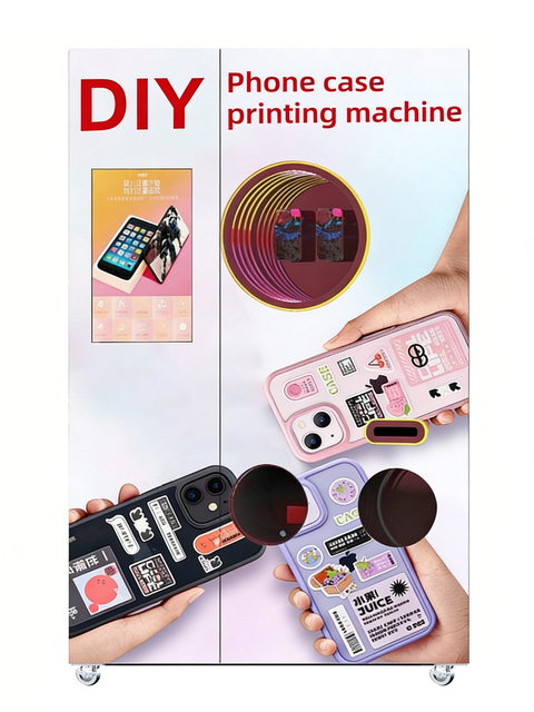Personalized DIY Phone Case Printing Vending Machine with SDK 22-inch Touchscreen 300-600 Capacity Wi-Fi 4G LTE POS Integration