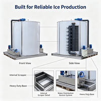 Évaporateur à glace en paillettes sur mesure compatible avec l'ammoniac et le fréon pour les grands travaux de refroidissement de la construction en béton