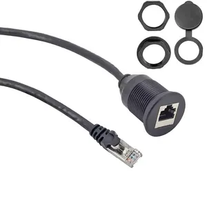 Carro traço Flush Mount RJ45 macho para cabo de extensão Ethernet feminino para o rádio bidirecional do carro