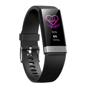 2019 नई V19 ईसीजी + PPG स्मार्ट कंगन दिल दर रक्त दबाव की निगरानी रंग स्क्रीन Pedometer पूरा चक्र खेल कंगन