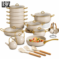 Ensemble de casseroles en acier inoxydable de haute qualité LEOZ, 23 pièces, couvercles en verre, revêtement antiadhésif, passe au lave-vaisselle, pour la cuisine à domicile