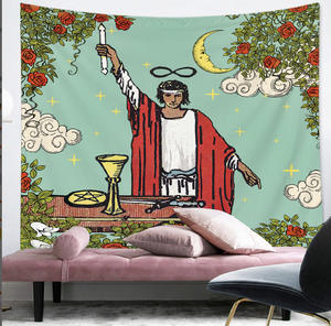 Logotipo personalizado <span class=keywords><strong>Tarot</strong></span> Sun Skull Tapiz Fantasía Fractal Skull Butterfly Rose Bohe Decor para dormitorio - Product Image 4