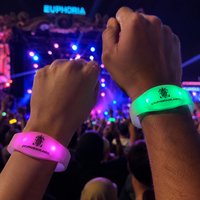 Bracelet lumineux LED synchronisé sans fil RF Longstargift pour festivals de musique, événements, vente en gros