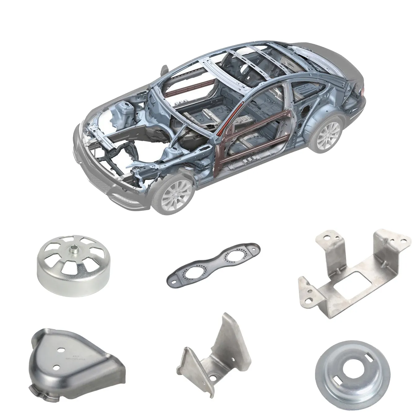 Composants de châssis de carrosserie de voiture pressés en métal pliage automobile acier inoxydable estampage de pièces automobiles à vendre