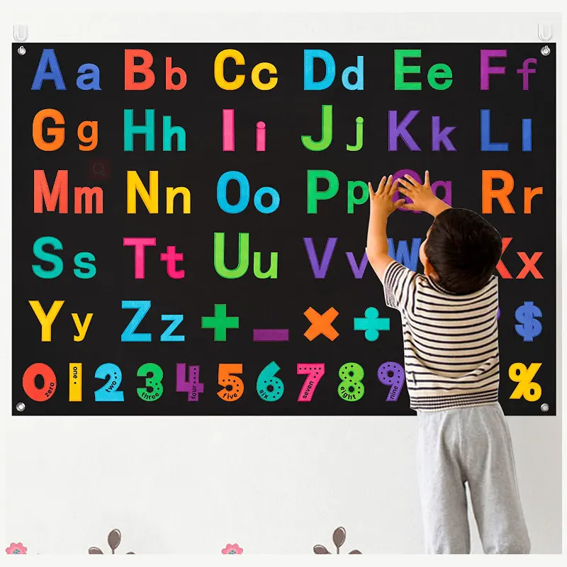 151 adet alfabe harfler sayılar keçe kurulu hikayesi okul öncesi seti renkli ABC mektup üst alt kasa matematik sembolleri
