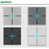 SEXANKA KNX EIB Système domotique intelligent 4 Gang Cuivre Tactile Smart Home Interrupteurs muraux