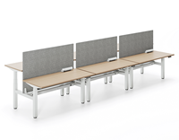Table électrique de travail assis-debout de bonne qualité pour 4 personnes, mobilier de poste de travail, postes de travail modulaires
